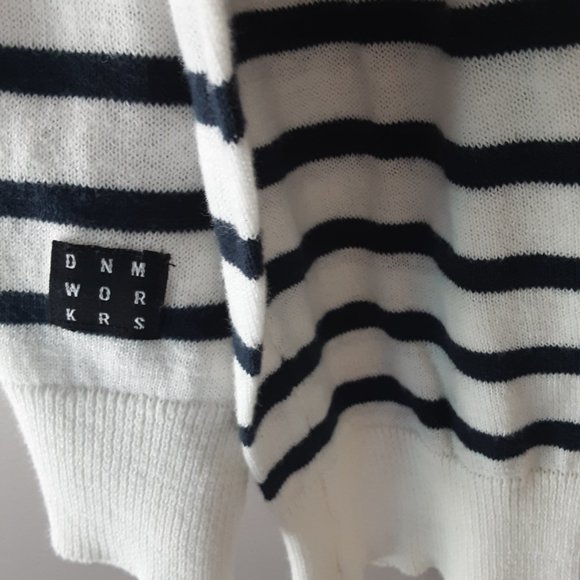 Blend Men's 100% Cotton Lightweight Crewneck Sweater, Striped White, Blue | XXL - Picture 4 of 15